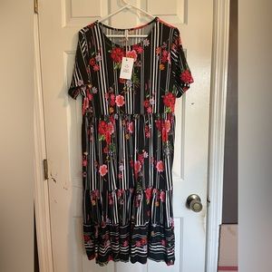 Woman’s dress floral and stripe